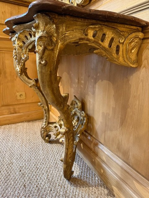 Louis XV Period Giltwood Console Table-photo-3