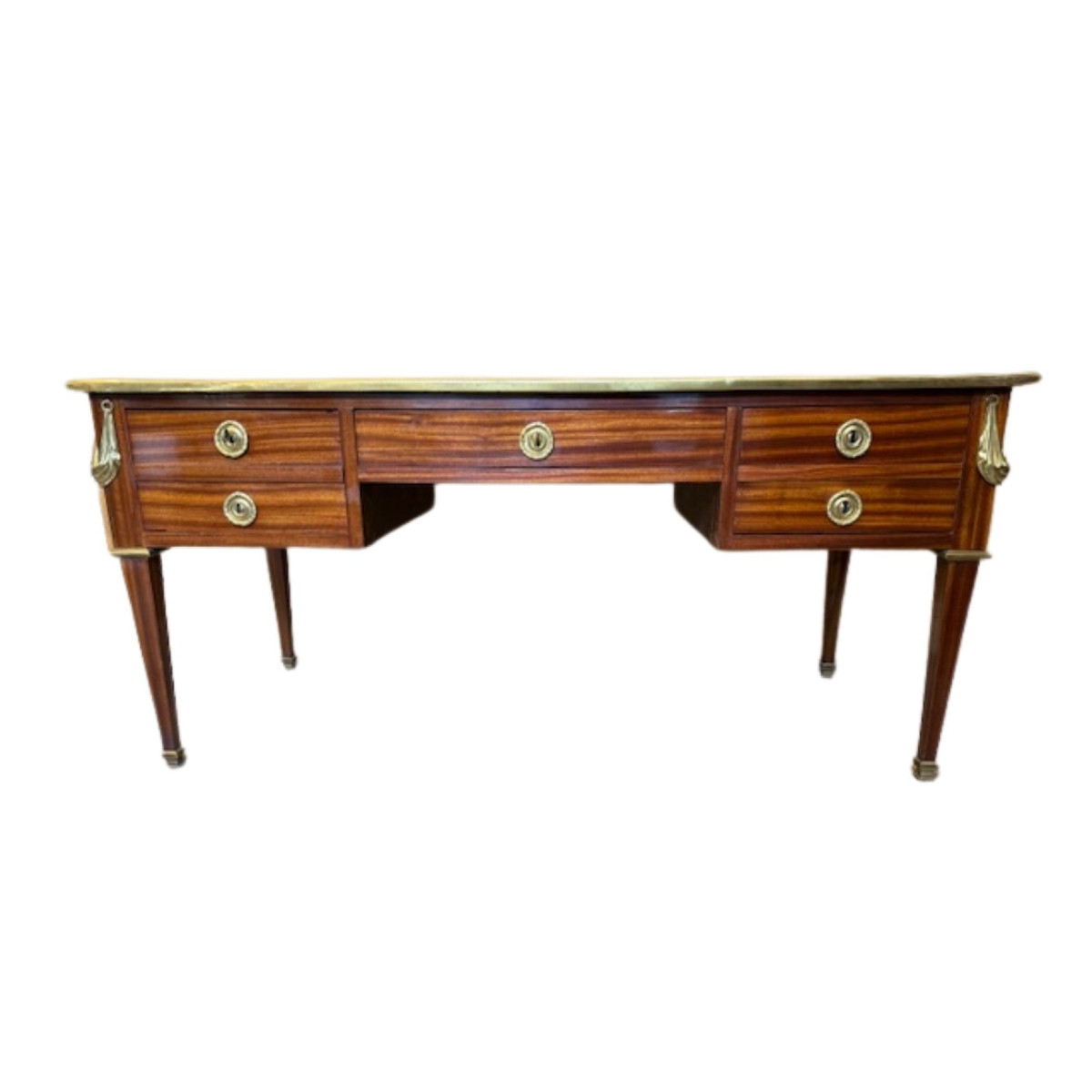 Louis XVI Period Flat Desk Stamped C.c Saunier