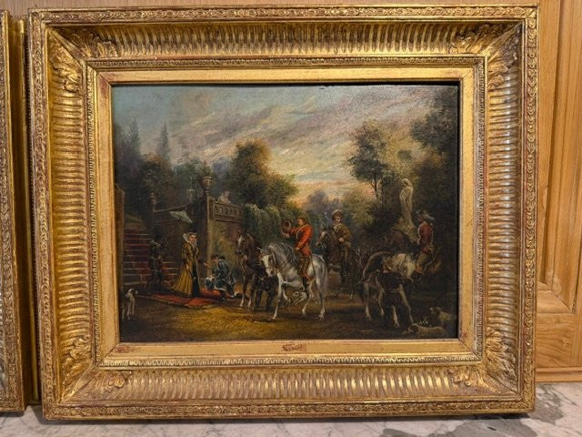 Paire de tableaux d’époque XIX eme-photo-1