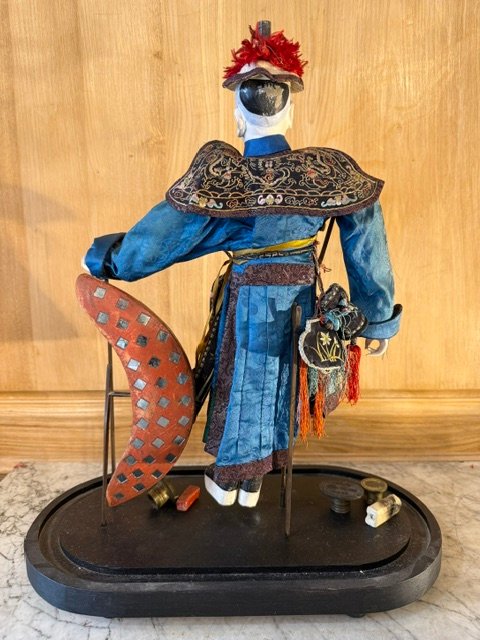 19th Century Japanese Warrior Presented Under A Glass Globe-photo-2