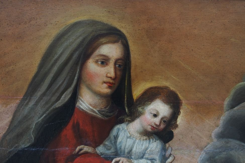 Tableau sur bois représentant une nativité-photo-1