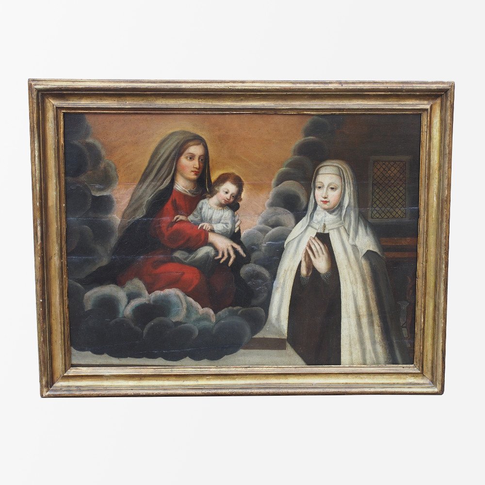 Tableau sur bois représentant une nativité