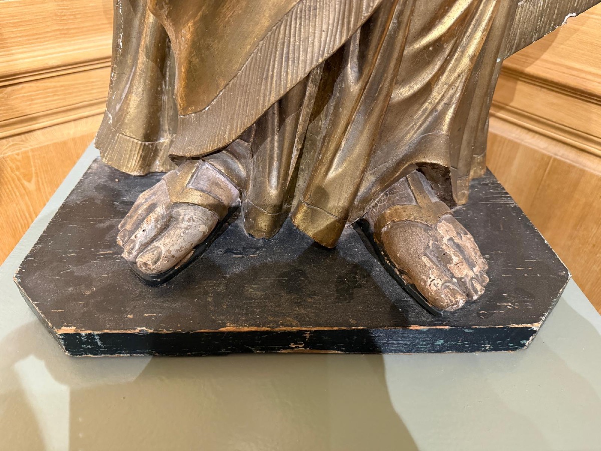 Importante Statue de la Vierge à l'Enfant-photo-6