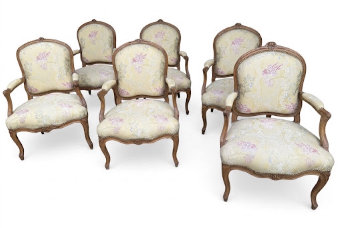 Set Of Six Louis XV-period Armchairs