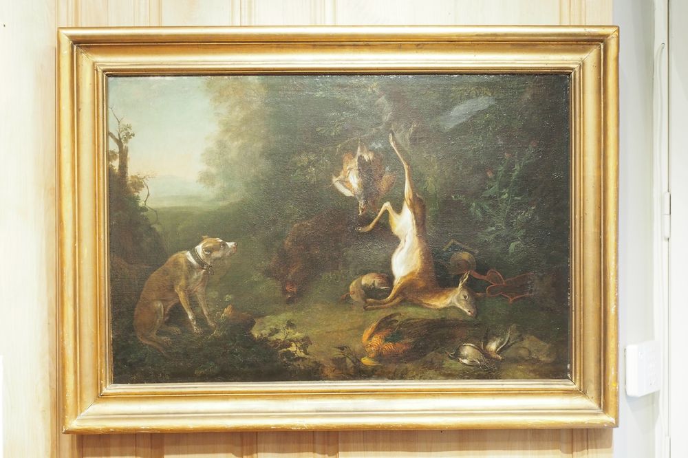 Paire de tableaux de chasse d’époque XVIII ème-photo-2