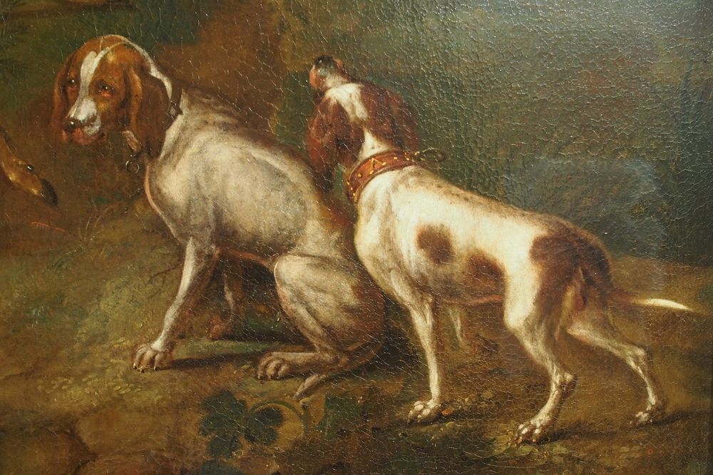 Paire de tableaux de chasse d’époque XVIII ème-photo-6