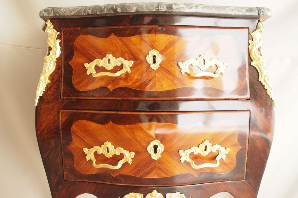 Petite commode d’entre deux d’époque Louis XV-photo-4