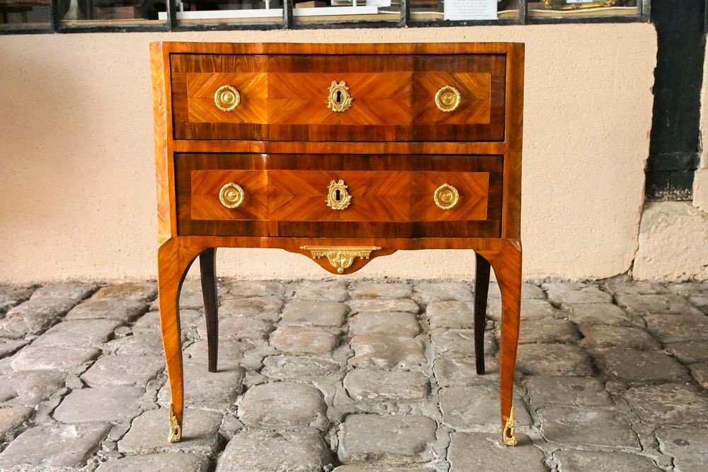 Lovely Little Chest Of Drawers Between Two, Louis XV - Louis Louis XVI Transition Period-photo-5