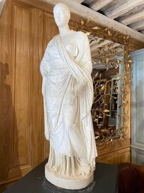Grande statue en marbre de Carrare d’époque fin XVIIIe-photo-2