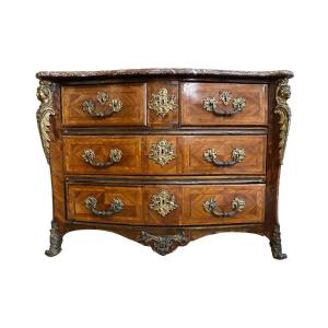 Regency Period Chest Of Drawers In Kingwood Marquetry Veneer