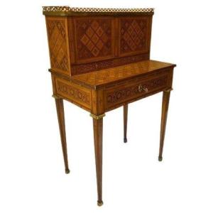 Bonheur Du Jour From The Louis XVI Period In Marquetry On All Sides