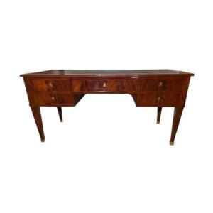 Large Double-sided Flat Desk From The Directoire Period In Cuban Mahogany
