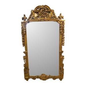 Important 18th Century Mirror, Richly Carved And Gilded