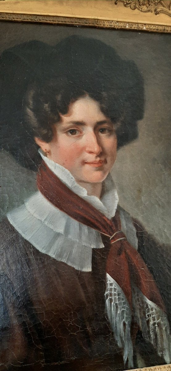 Portrait De Femme , XIXème .-photo-1