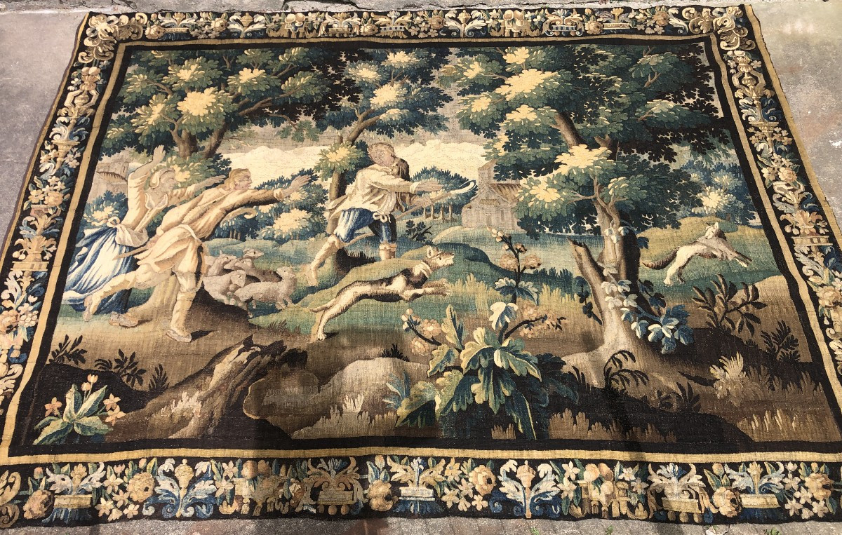 Grande tapisserie Aubusson, XVIIème .
