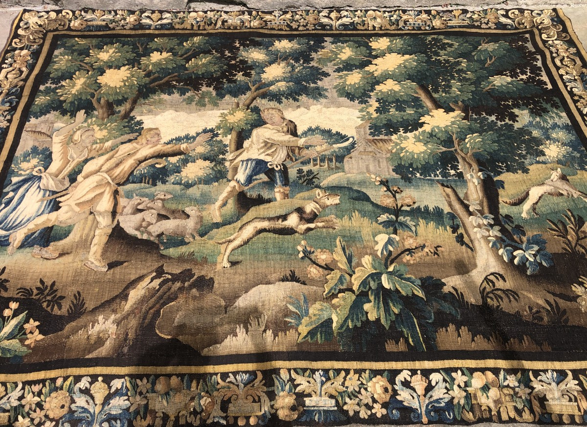 Grande tapisserie Aubusson, XVIIème .-photo-4