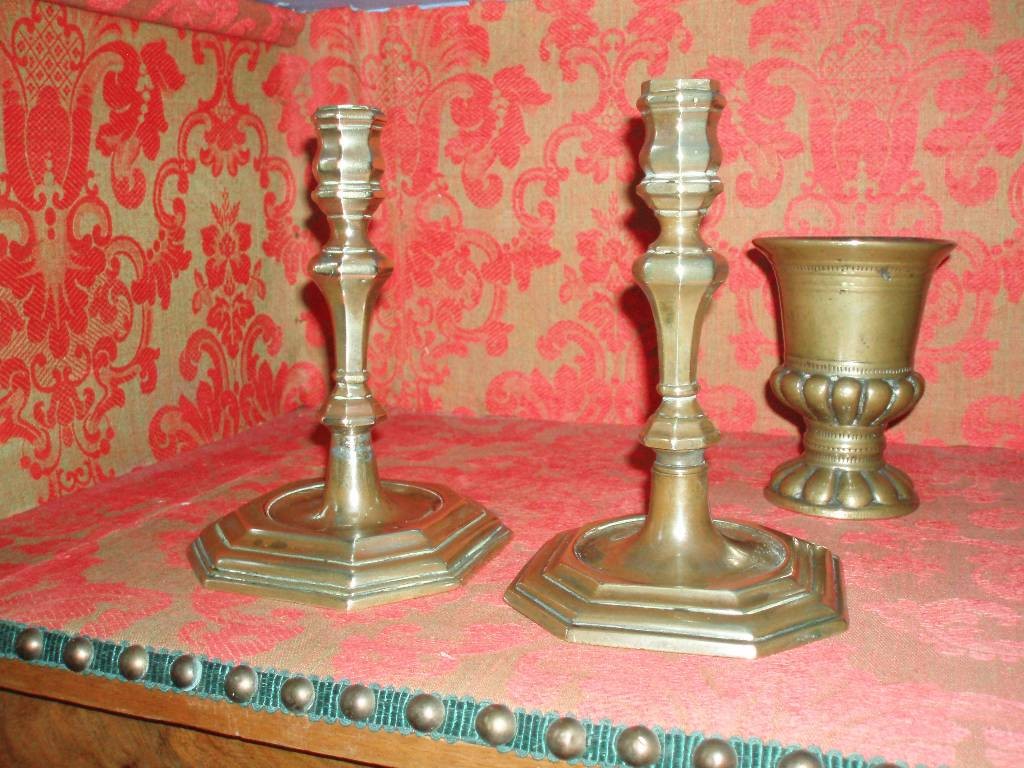 Pair Of Small Candlesticks, 17th Century.-photo-2