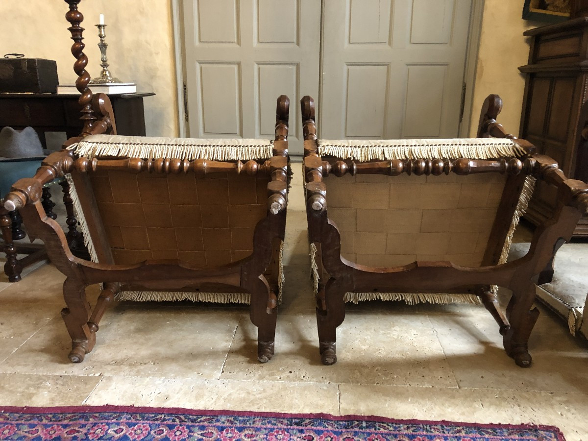 Suite Of Armchairs, 17th Century.-photo-2