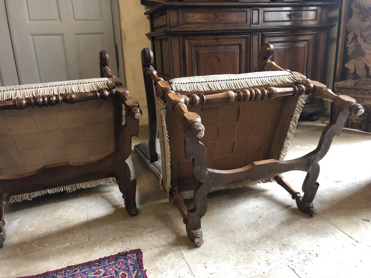 Suite Of Armchairs, 17th Century.-photo-3