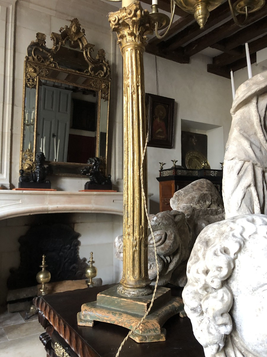 Pied de lampe, XVIIIème .-photo-2