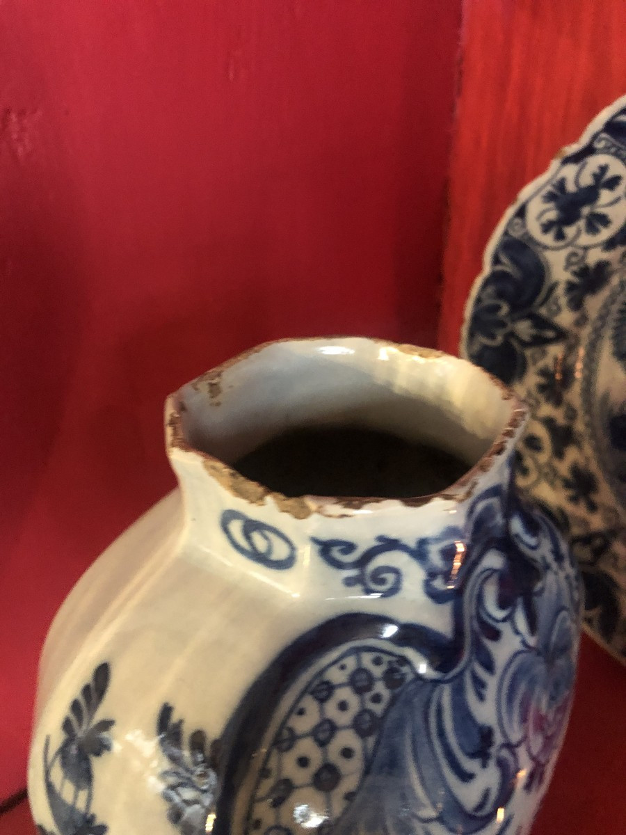 Delft Covered Pot, 18th Century.-photo-5