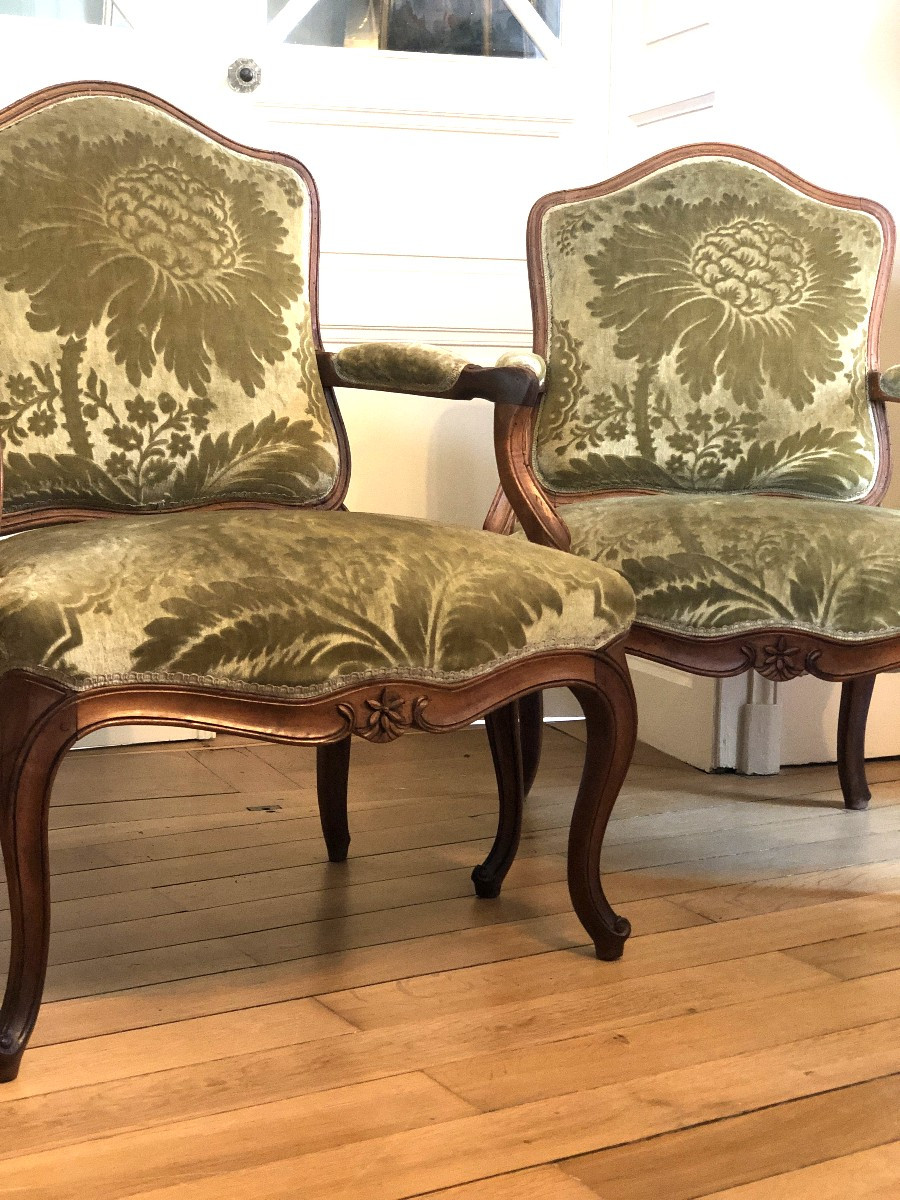 Pair Of Armchairs, 18th Century.