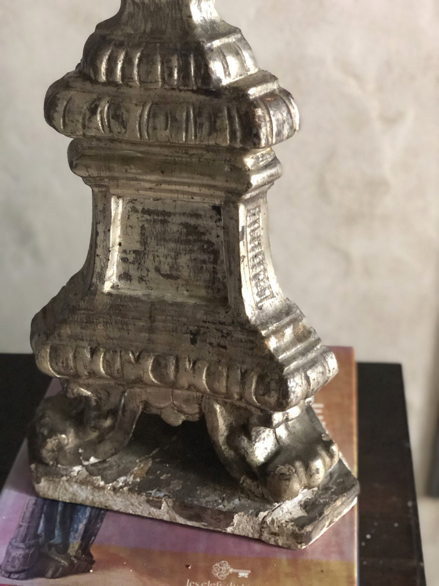 Pair Of Large Candlesticks, 18th Century.-photo-1