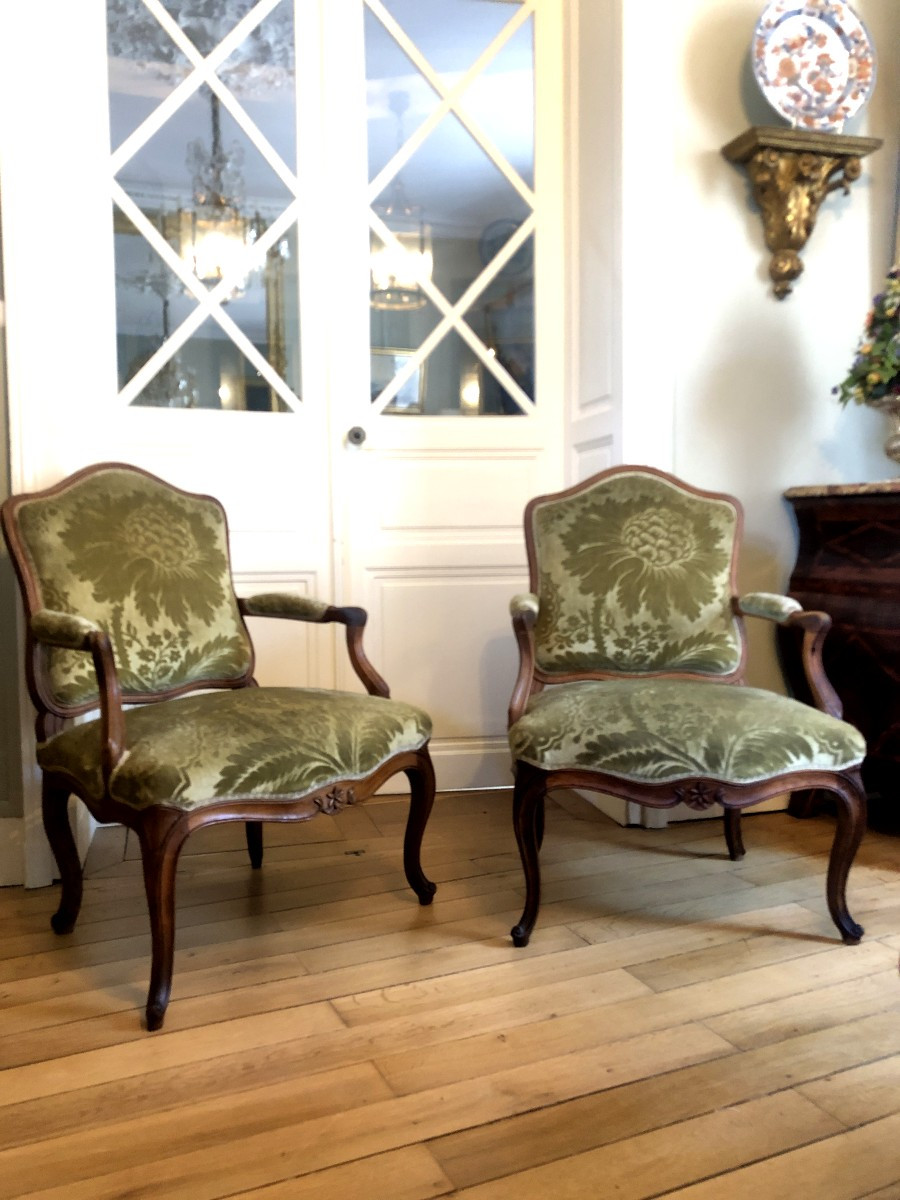 Pair Of Armchairs, 18th Century.