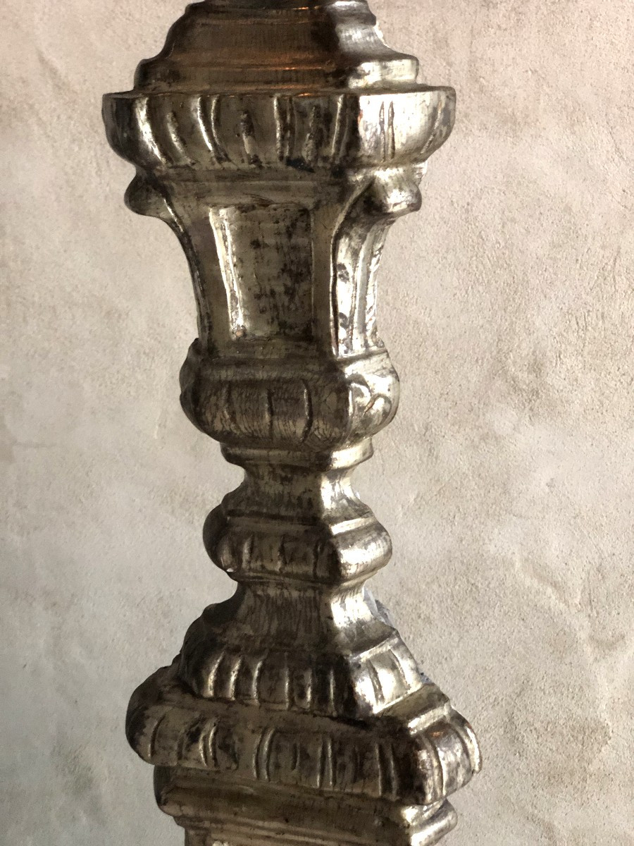 Paire de grands flambeaux, XVIIIème .-photo-2