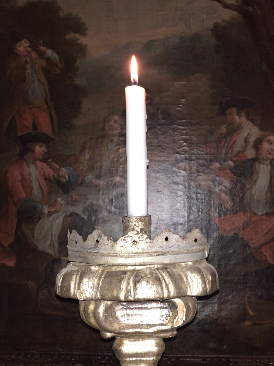 Paire de grands flambeaux, XVIIIème .-photo-5