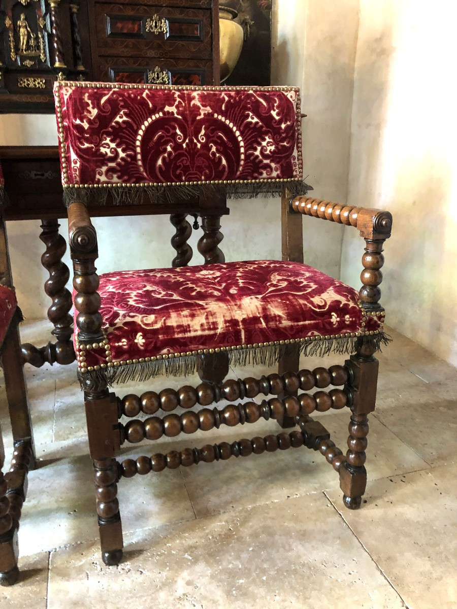 Pair Of Arm Chairs, 17th Century.-photo-2
