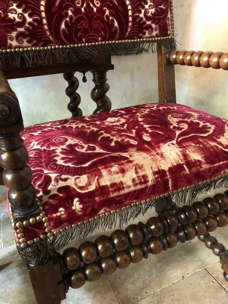 Pair Of Arm Chairs, 17th Century.-photo-4