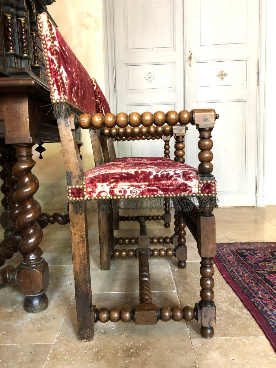 Pair Of Arm Chairs, 17th Century.-photo-2