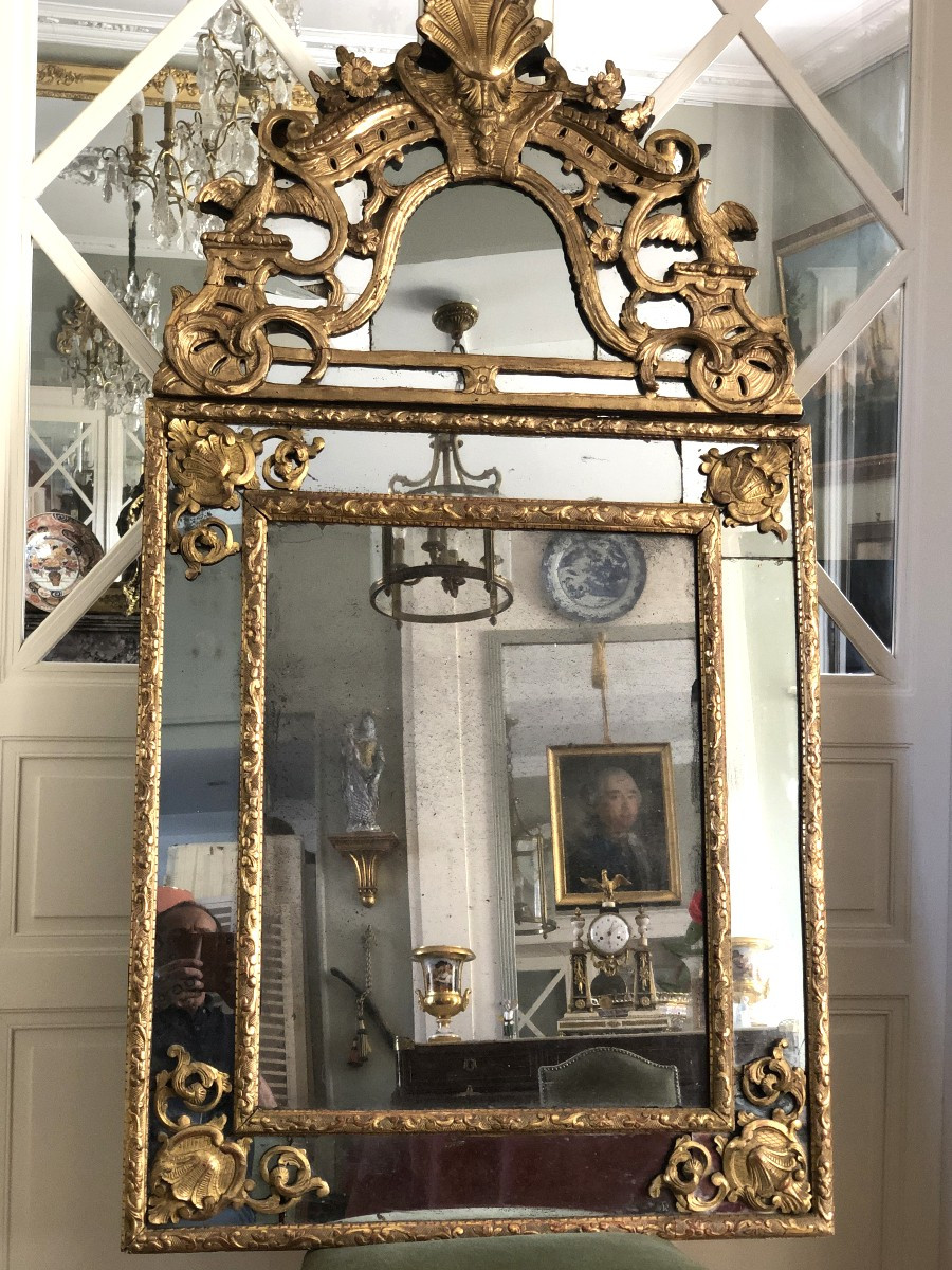 Grand miroir, Régence .-photo-3