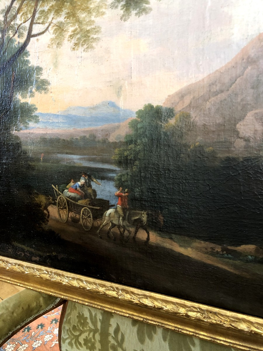 Huile sur toile, XVIIIème .-photo-4