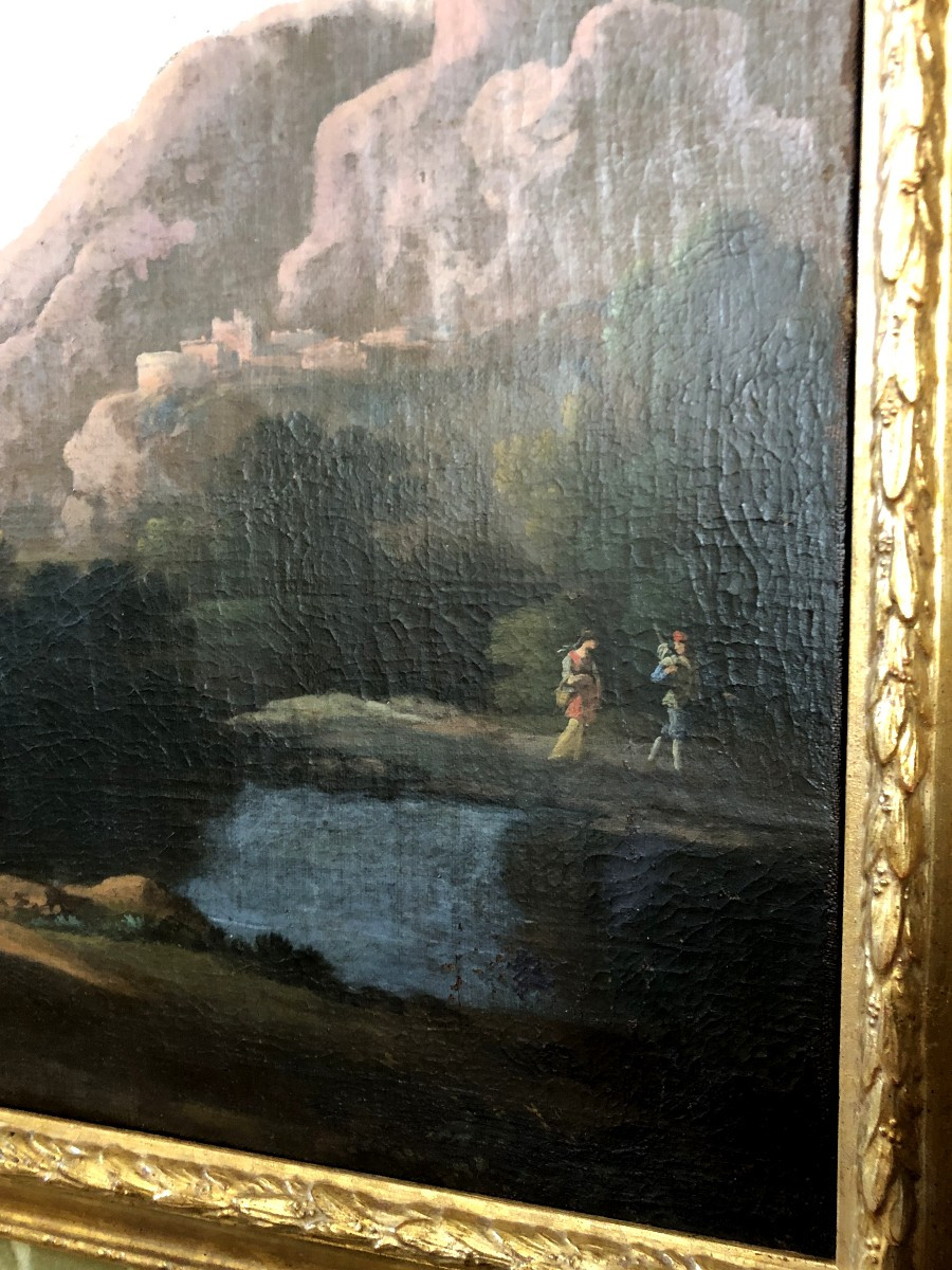 Huile sur toile, XVIIIème .-photo-1
