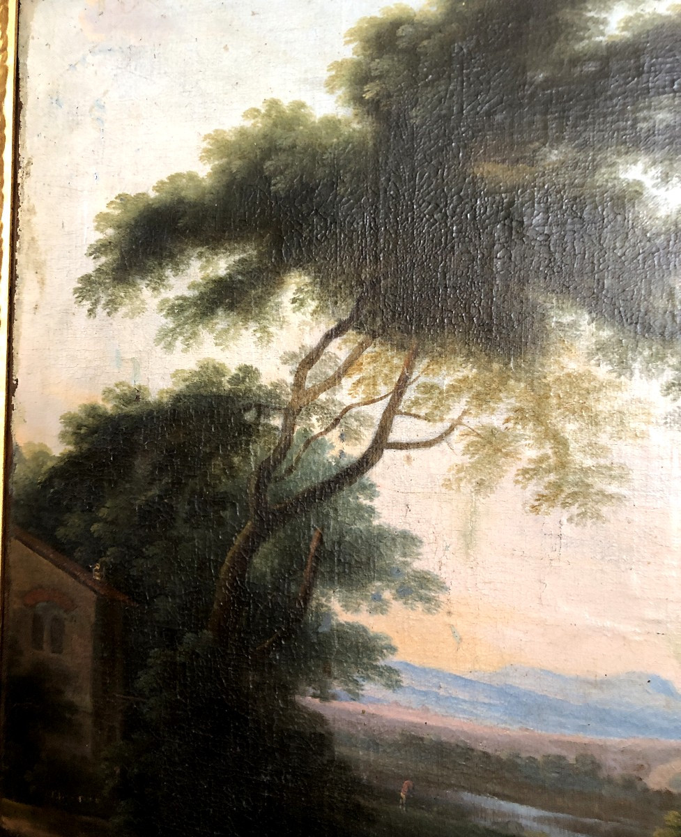 Huile sur toile, XVIIIème .-photo-3