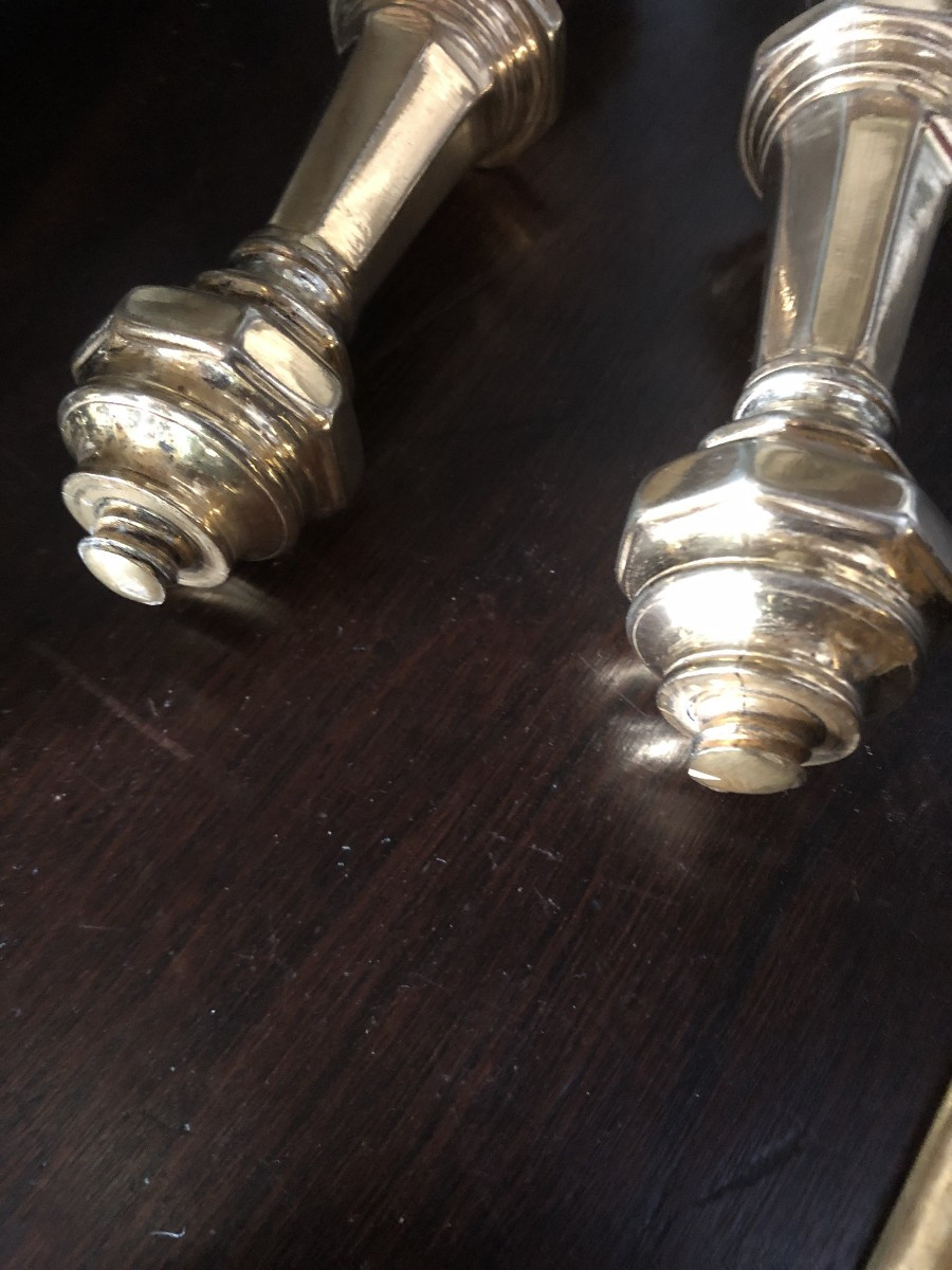 Pair Of Candlesticks, 18th Century.-photo-4