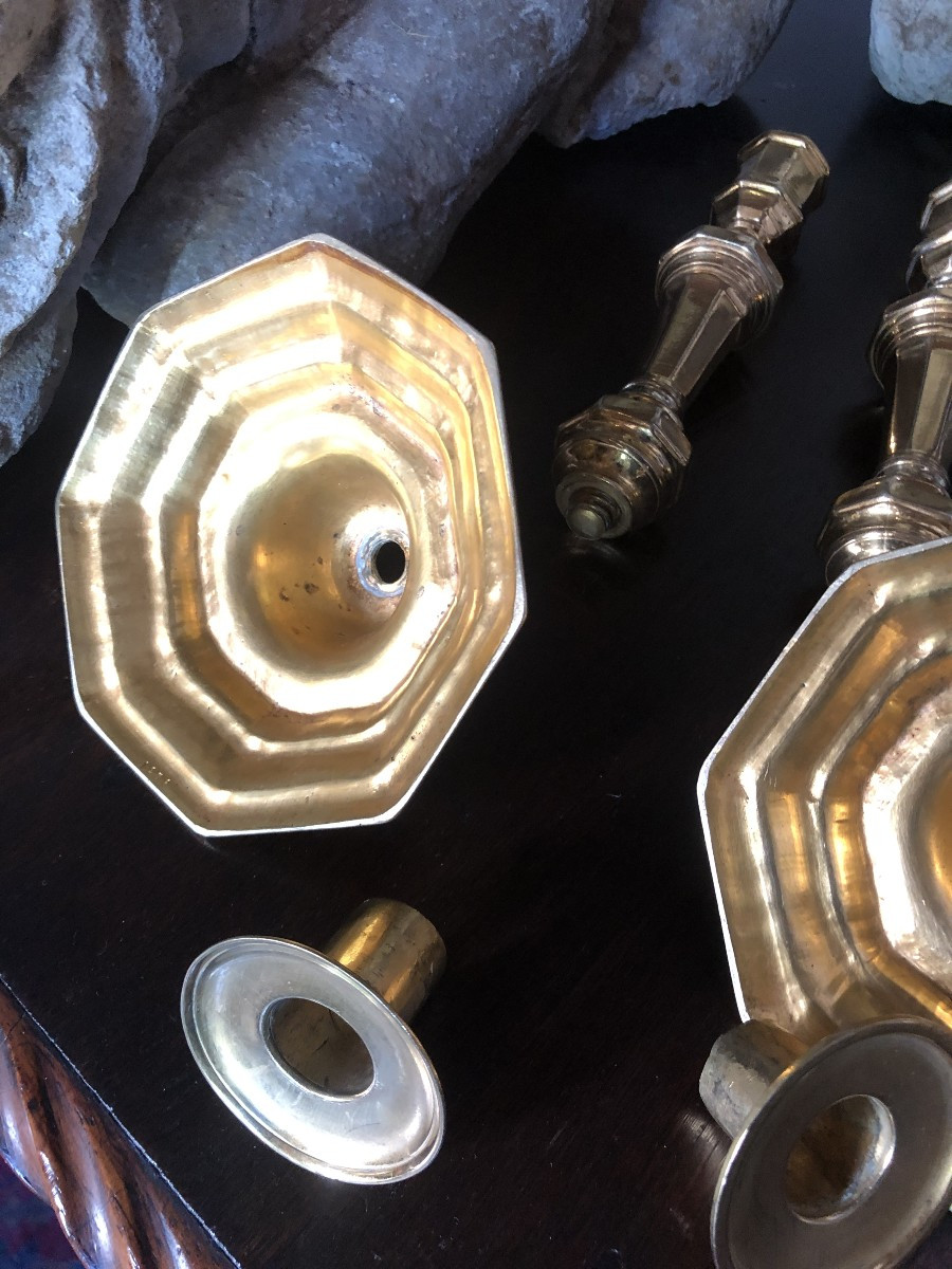Pair Of Candlesticks, 18th Century.-photo-1