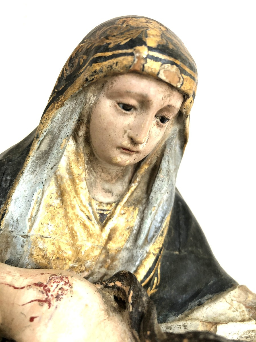 Pieta In Boxwood, 17th Century.-photo-2