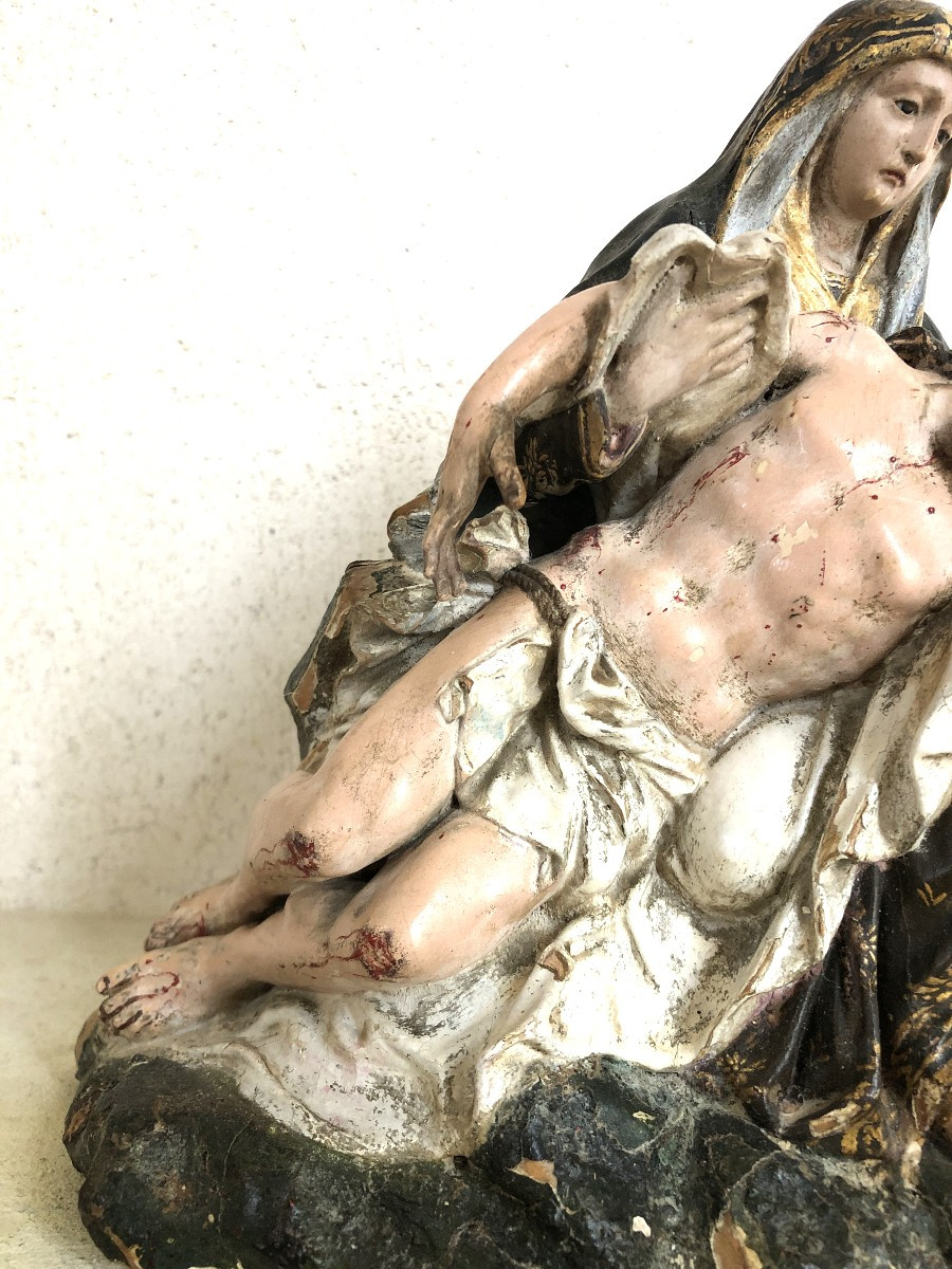 Pieta In Boxwood, 17th Century.-photo-3