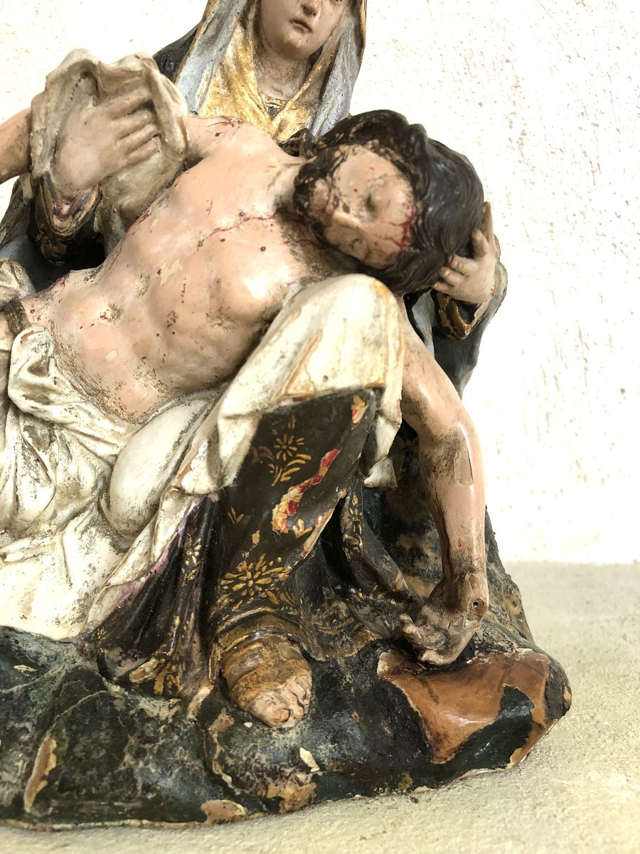 Pieta In Boxwood, 17th Century.-photo-4