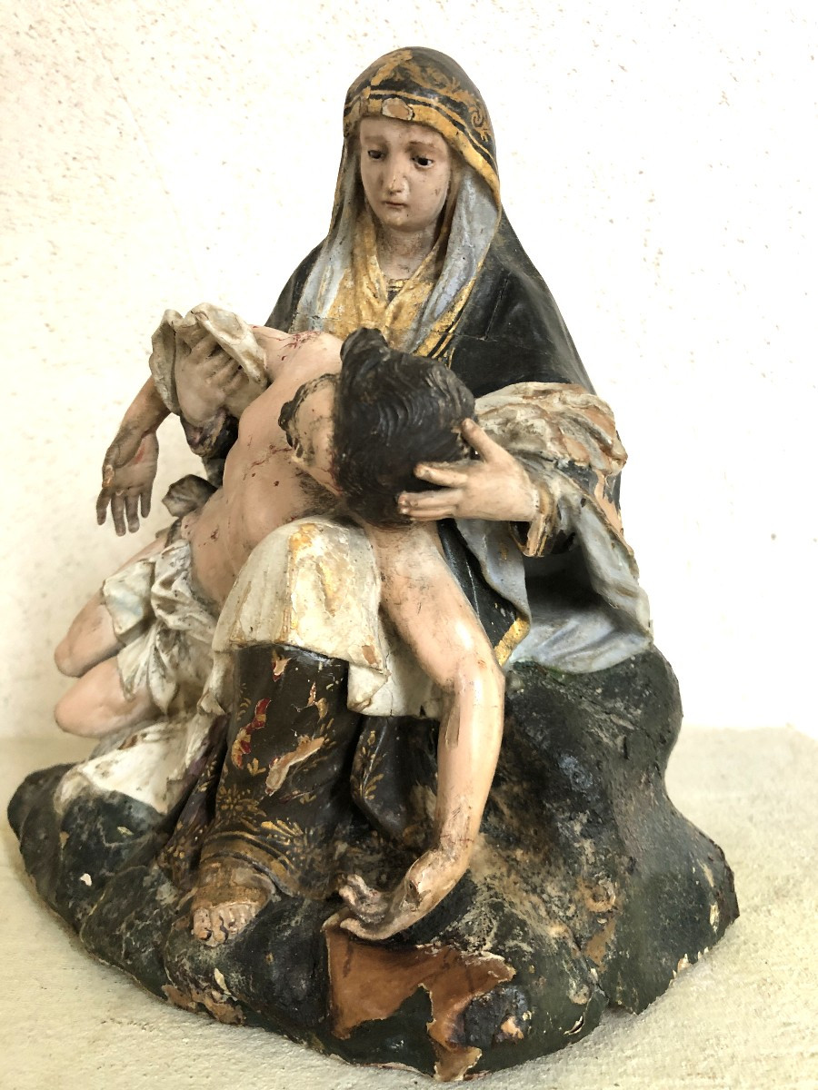 Pieta In Boxwood, 17th Century.-photo-2