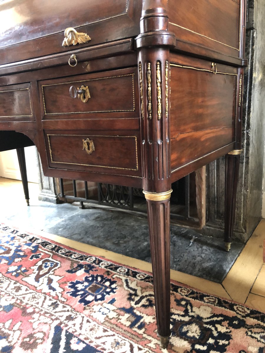 Large Cylinder Desk, 18th Century.-photo-3