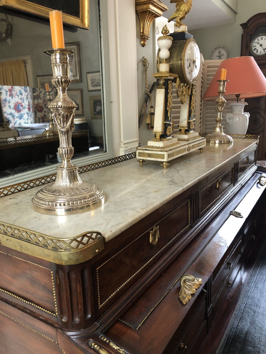 Large Cylinder Desk, 18th Century.-photo-3