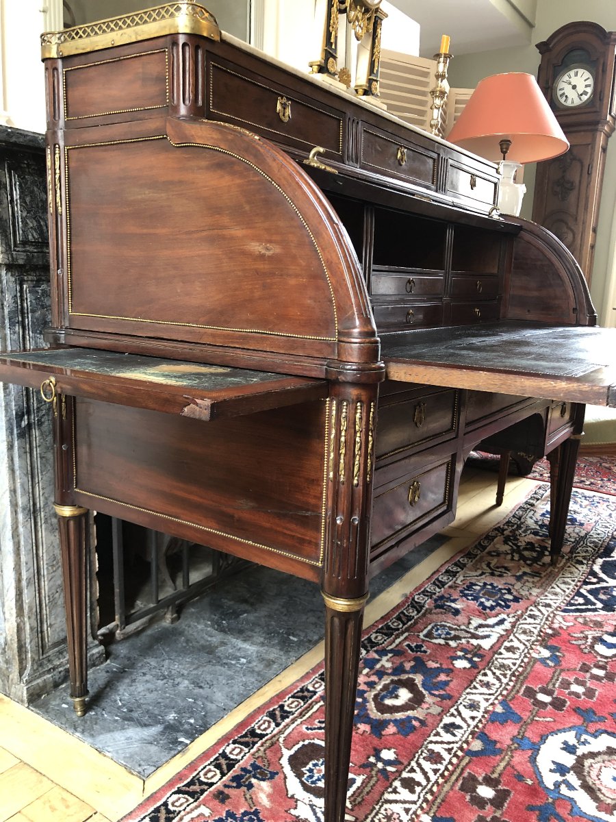 Large Cylinder Desk, 18th Century.-photo-4