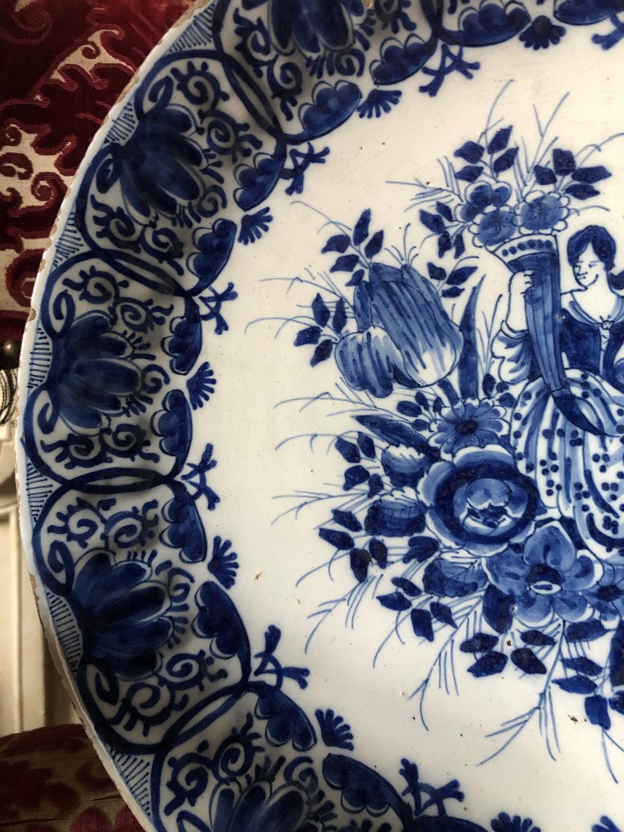 Grand plat Delft, XVIIIème .-photo-2