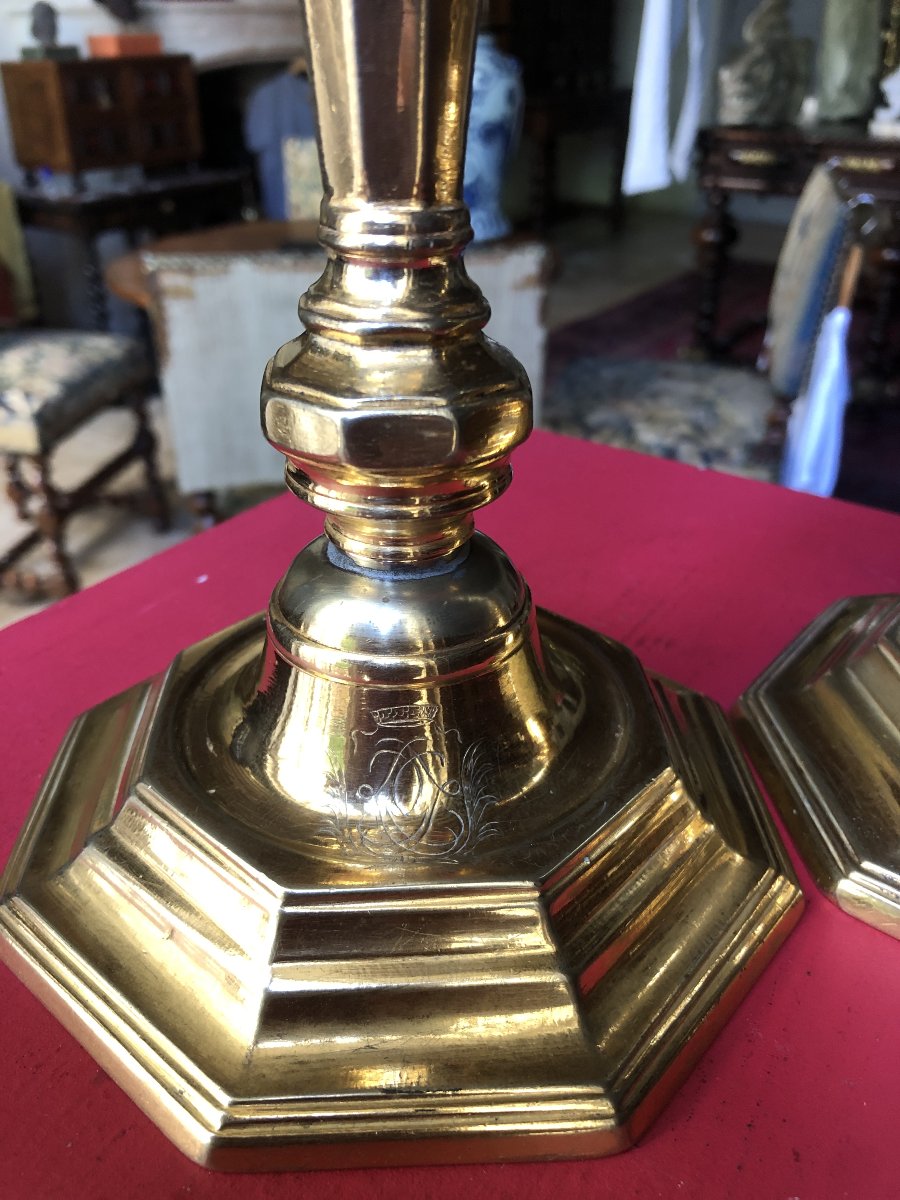 Pair Of Candlesticks, 18th Century.-photo-5