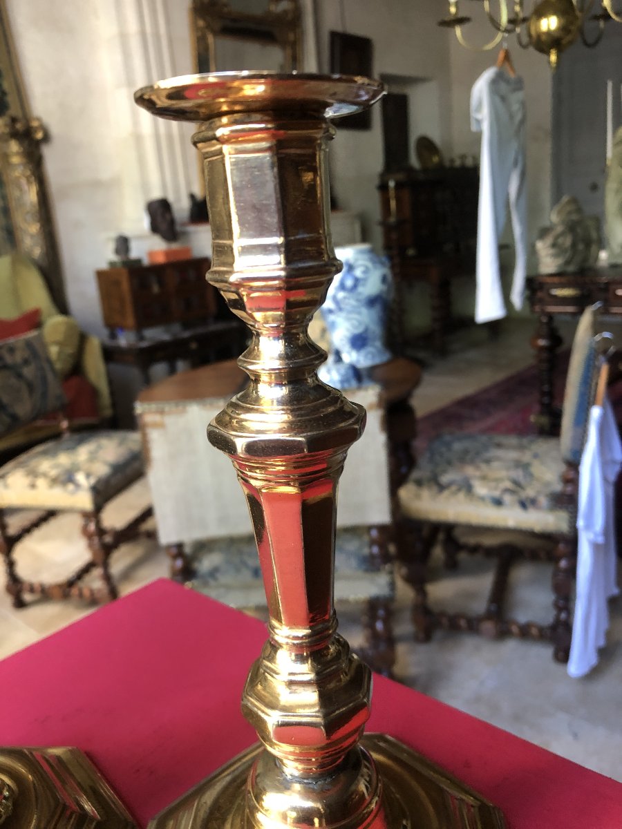 Pair Of Candlesticks, 18th Century.-photo-7