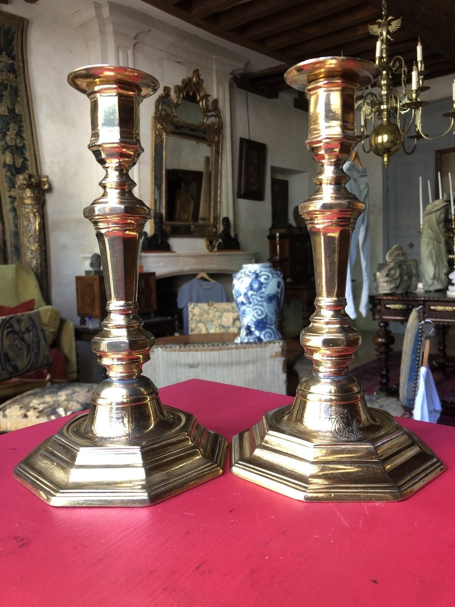Pair Of Candlesticks, 18th Century.